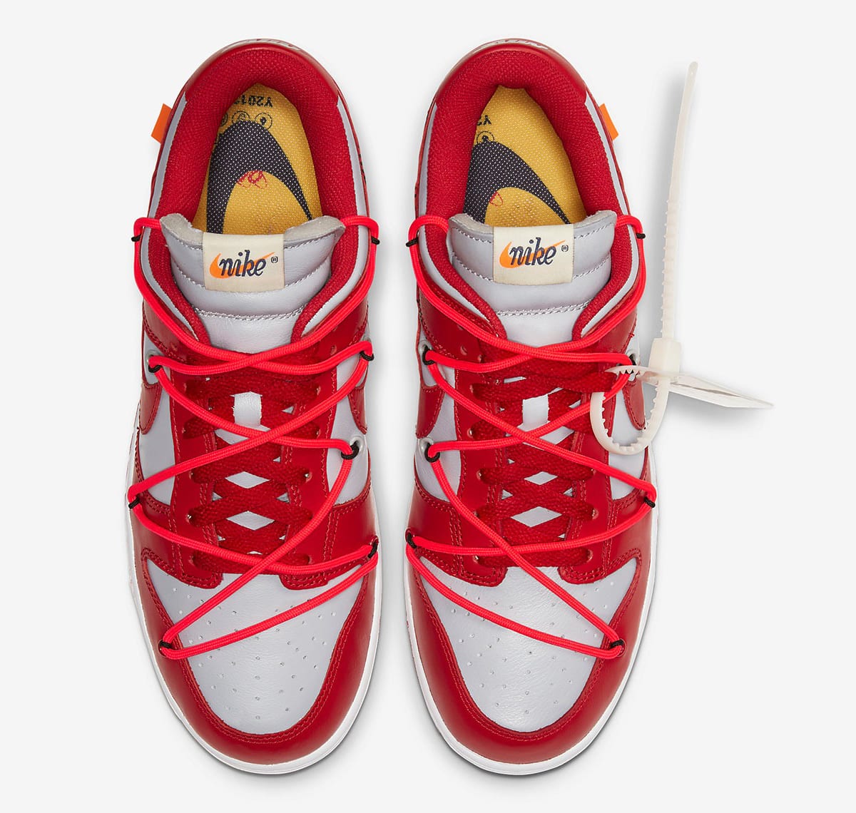 Off-White x Nike Dunk Low University Red University Red Wolf Grey CT0856-600 4