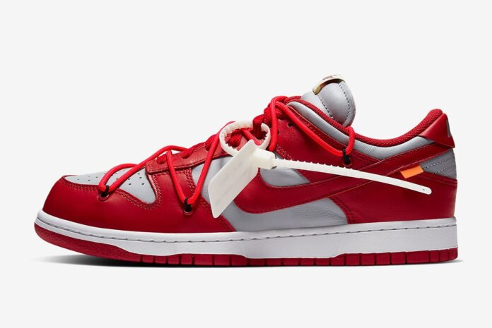 Off-White x Nike Dunk Low University Red University Red Wolf Grey CT0856-600