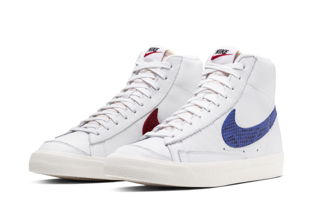 nike blazer mid 77 snakeskin blue red CW7073-100 4