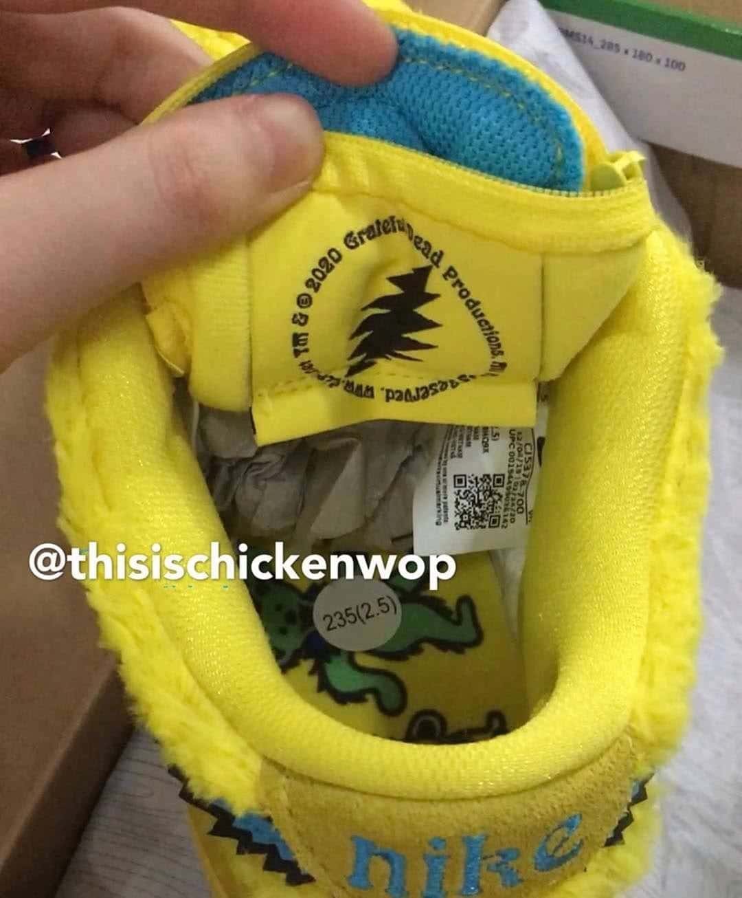 Grateful Dead x Nike SB Dunk Low Yellow 3
