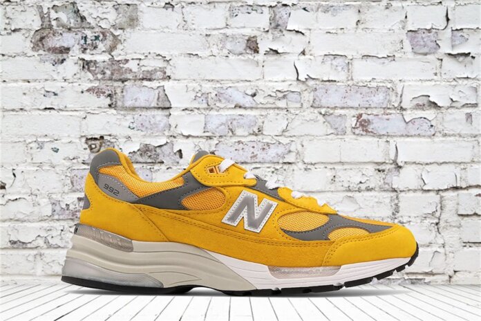 new balance 992 yellow gold cream