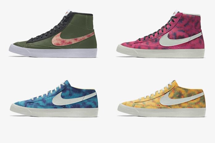 nike blazer mid 77 by you tie dye