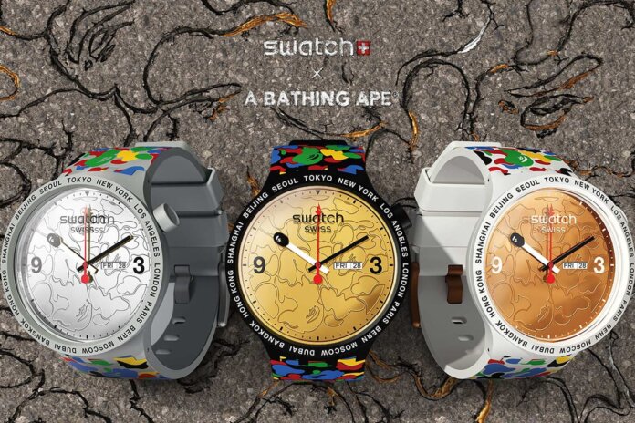 zegarki BAPE x Swatch Big Bold 2020 zegarki BAPE x Swatch Big Bold 2020