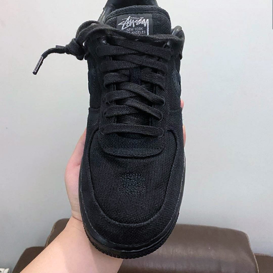zajawka stussy x nike air force 1 low black 4