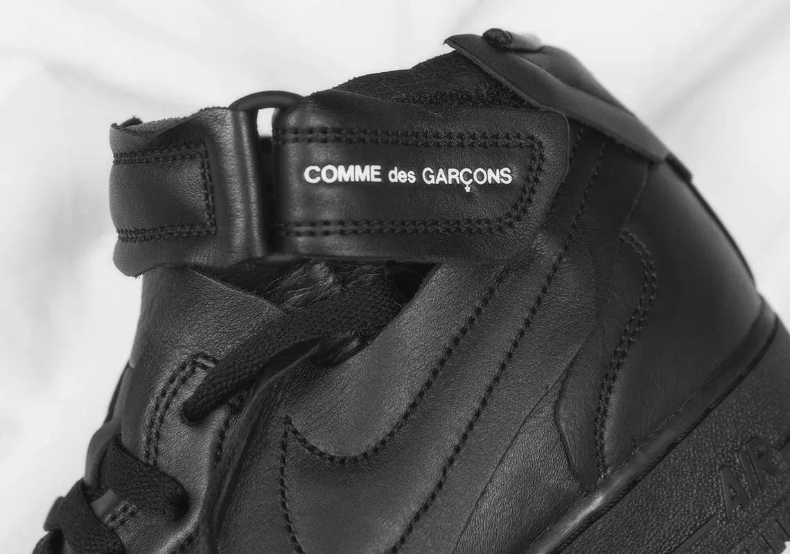 Comme des Garcons x Nike Air Force 1 Mid Black DC3601-001 4