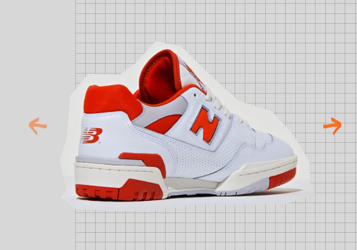 Size x New Balance 550 white red 2