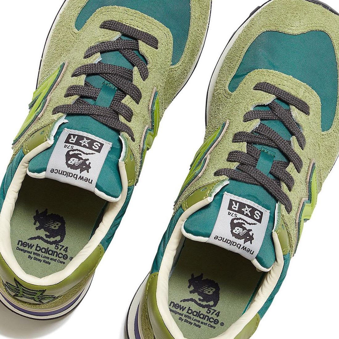 stray rats x new balance 574 green 4