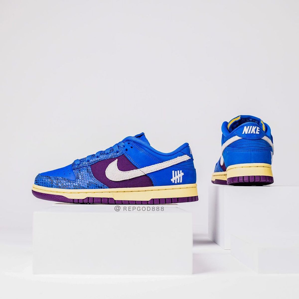 undefeated x nike dunk low blue snakeskin DH6508-400 zdjecia 7