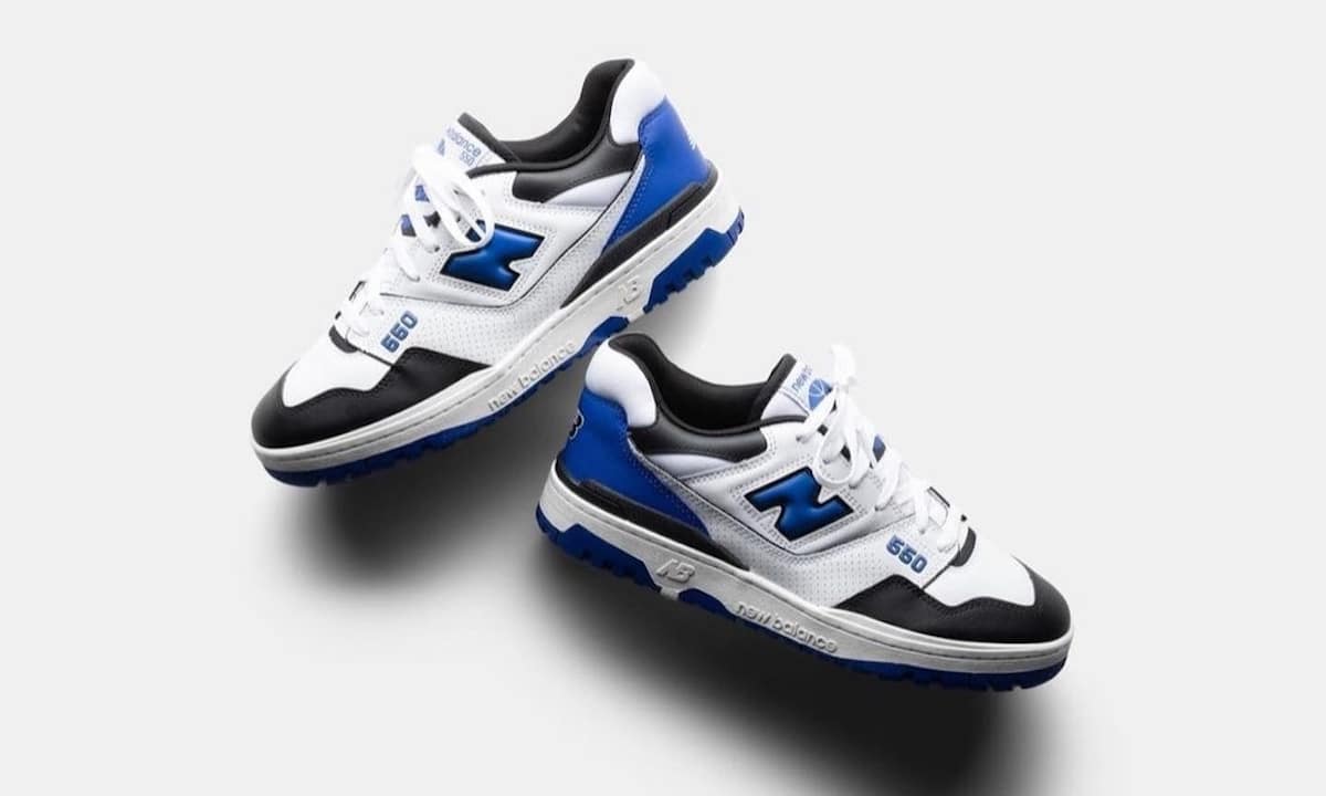 New Balance 550 White Black Blue Shifted Sport