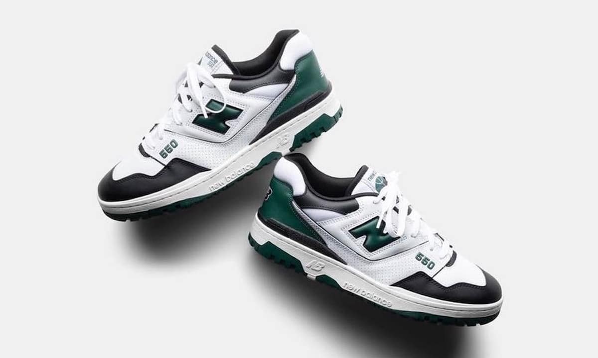 New Balance 550 White Black Green Shifted Sport