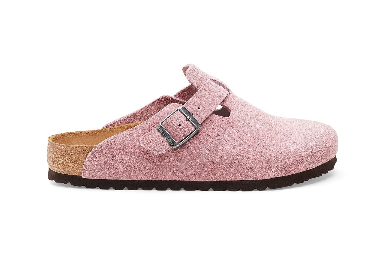 Stussy Birkenstock Boston Suede Dusty Pink 2