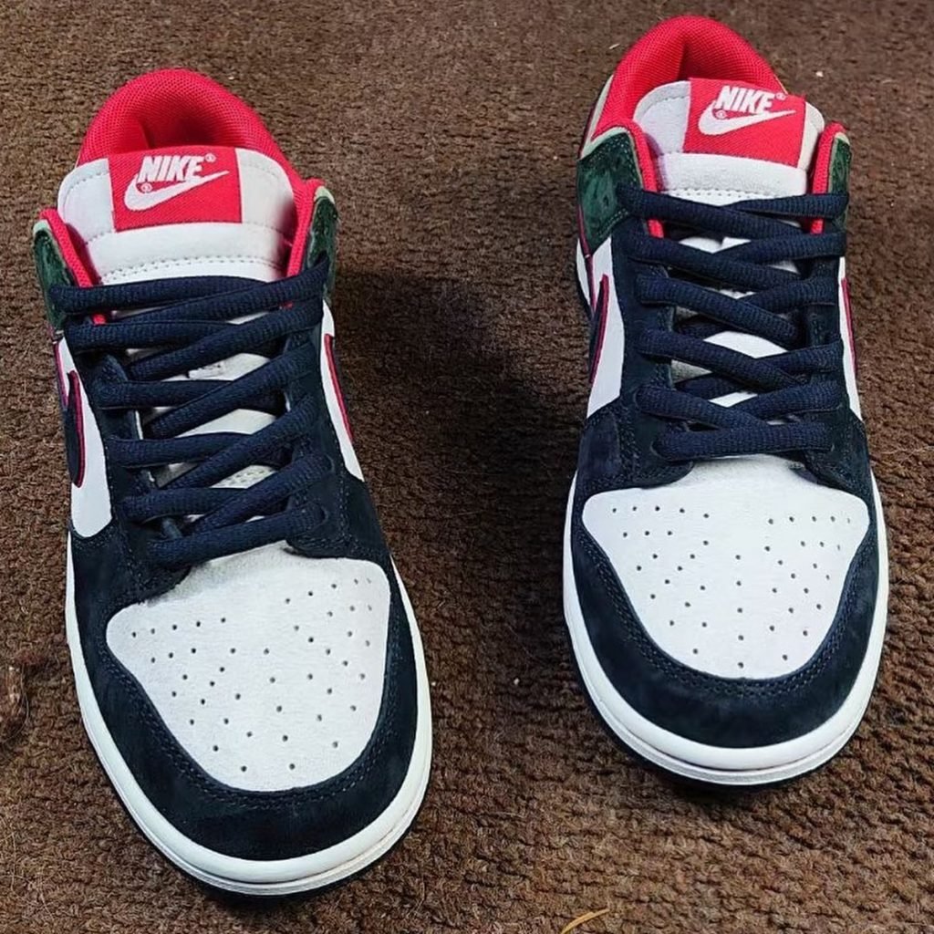 nike dunk low navy green red zdjecia 2