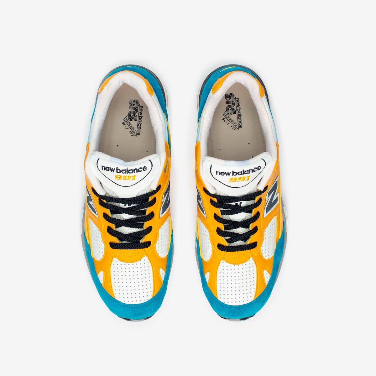 Sneakersnstuff x New Balance 991 Yellow Blue White Grey 6