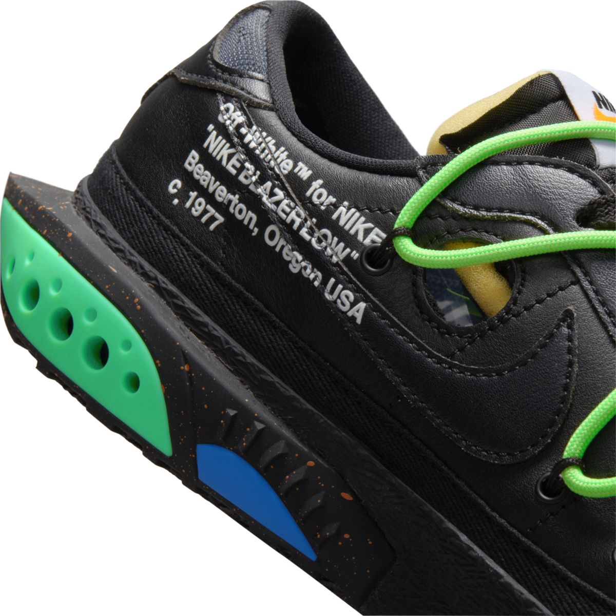 Off-White Nike Blazer Low Black Electro Green Black DH7863-001 3