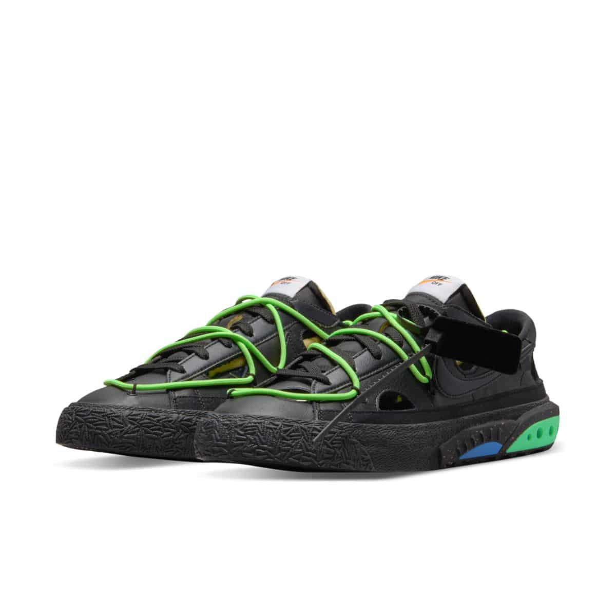 Off-White x Nike Blazer Low Black Electro Green Black DH7863-001 4