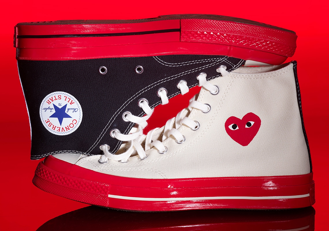 comme des garcons play x converse chuck 70 red sole 2