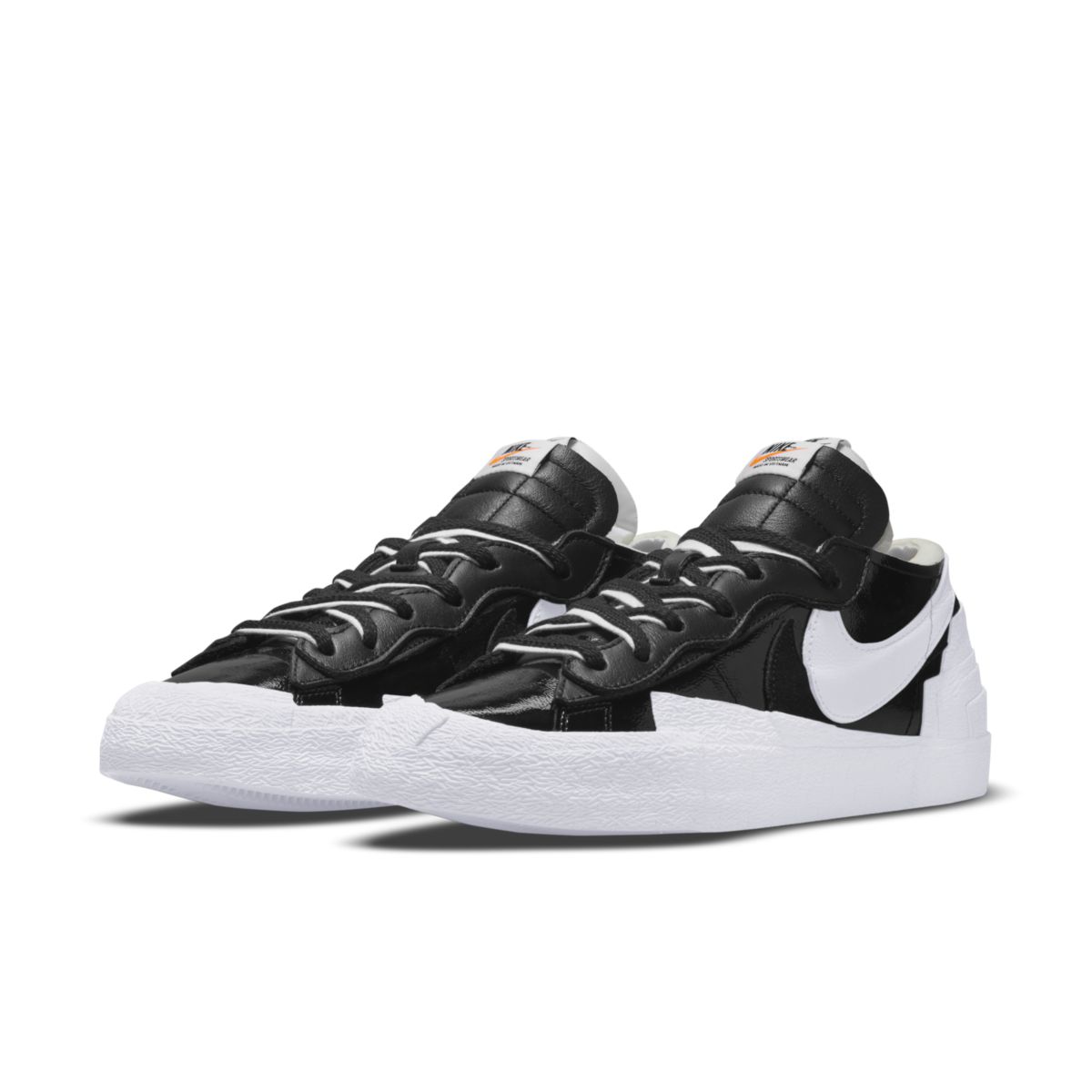 sacai x nike blazer low black patent DM6443-001 4