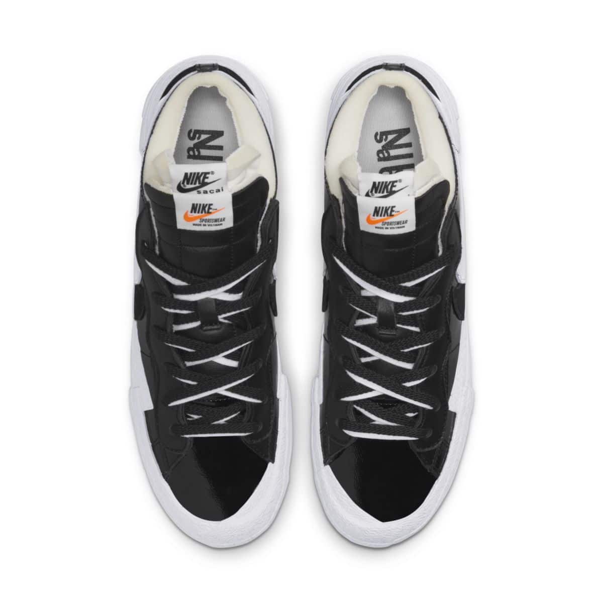 sacai x nike blazer low black patent DM6443-001 5