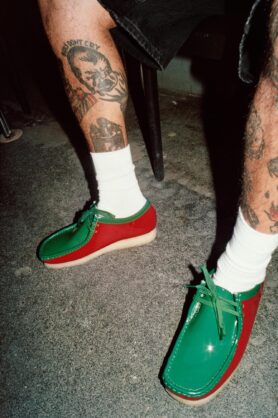 Lookbook Supreme x Clarks Wallabee Patent Leather Pack 2