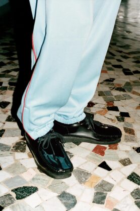 Lookbook Supreme x Clarks Wallabee Patent Leather Pack 4