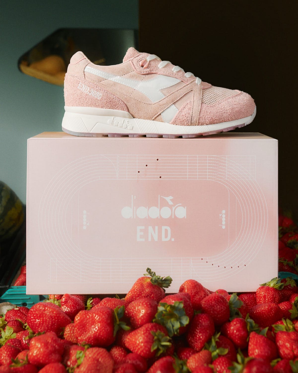 END x Diadora N9000 Strawberries Fall 2025 1