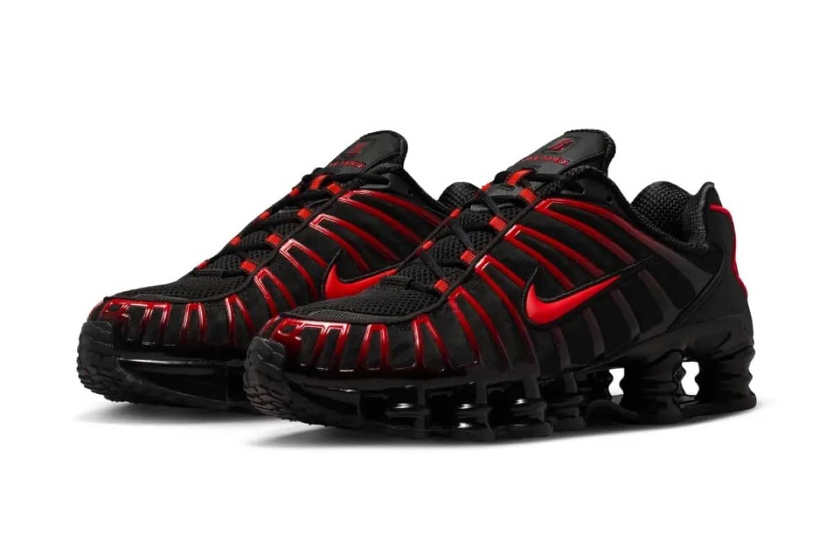 Nike Shox TL „Black / Light Crimson” – czarna forma, czerwony impuls