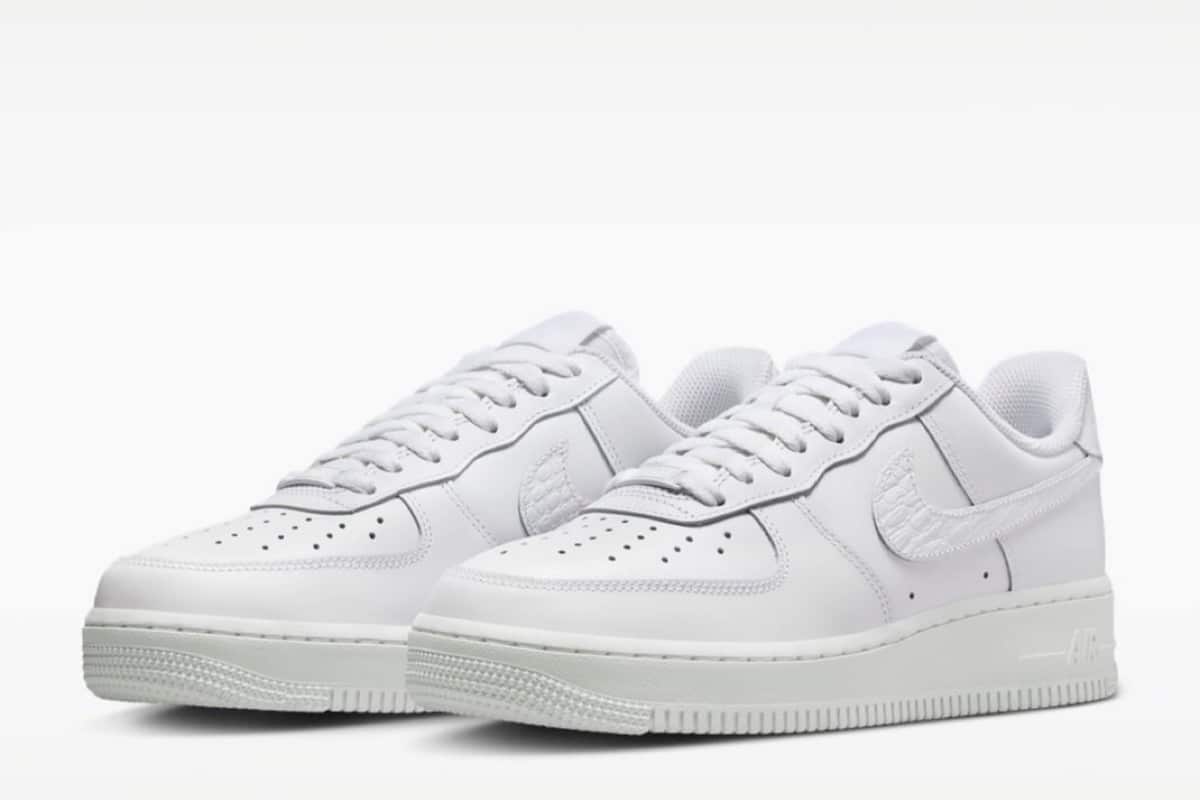 Kultowe Nike Air Force 1 Low „White” z krokodylim Swooshem