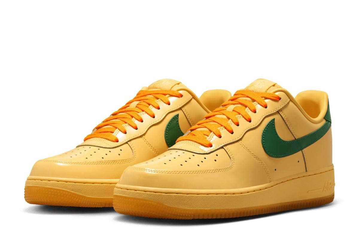 Nike Air Force 1 Low Patent Leather „Topaz Gold” – lakierowany klasyk wraca z pompą