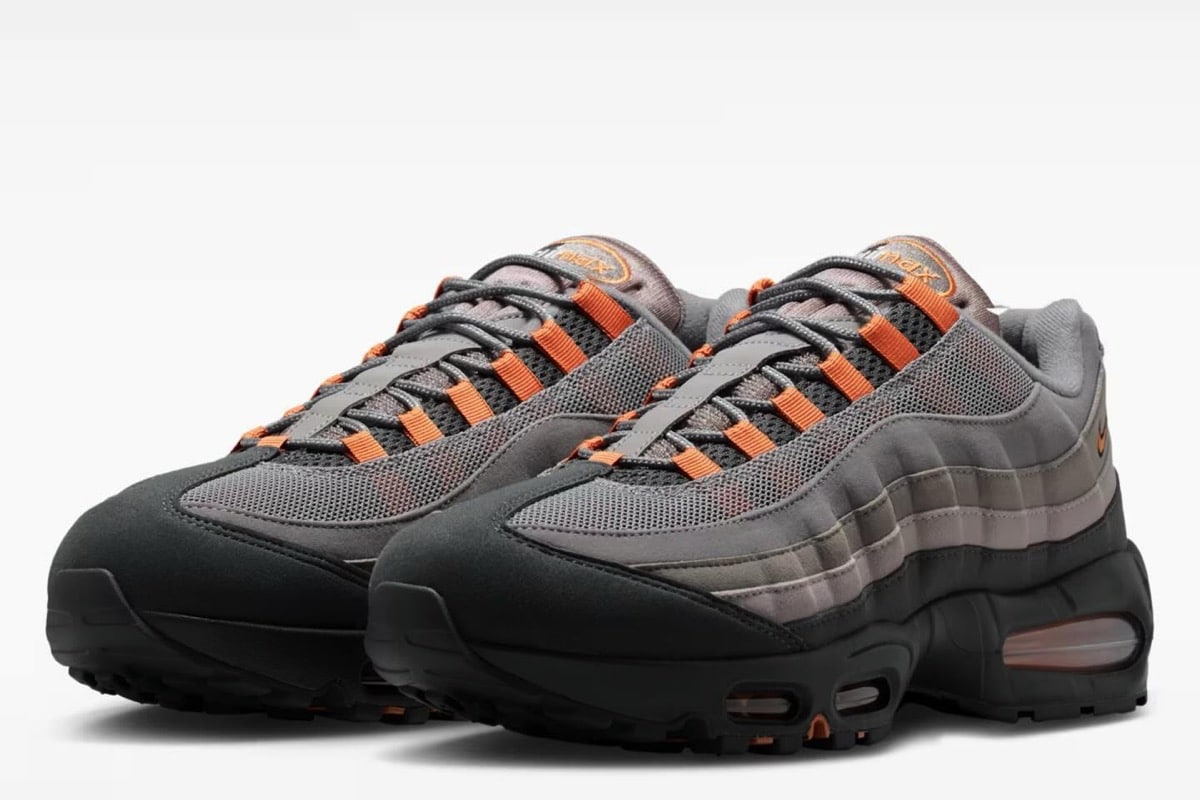 Nike Air Max 95 „Hot Curry” – szary gradient spotyka ognisty pomarańcz