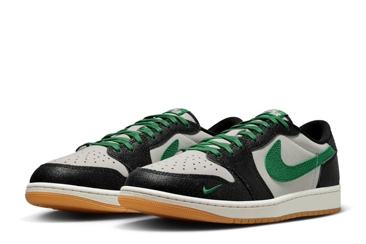 Air Jordan 1 Low „Phantom / Pine Green” – egzotyczna faktura i klasyczne zestawienie barw
