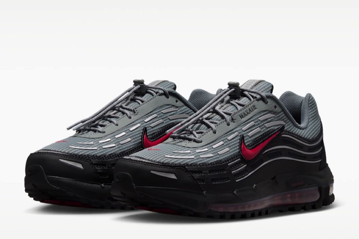 Nike Air Max TL 2.5 – ciemne barwy przełamane żywą czerwienią