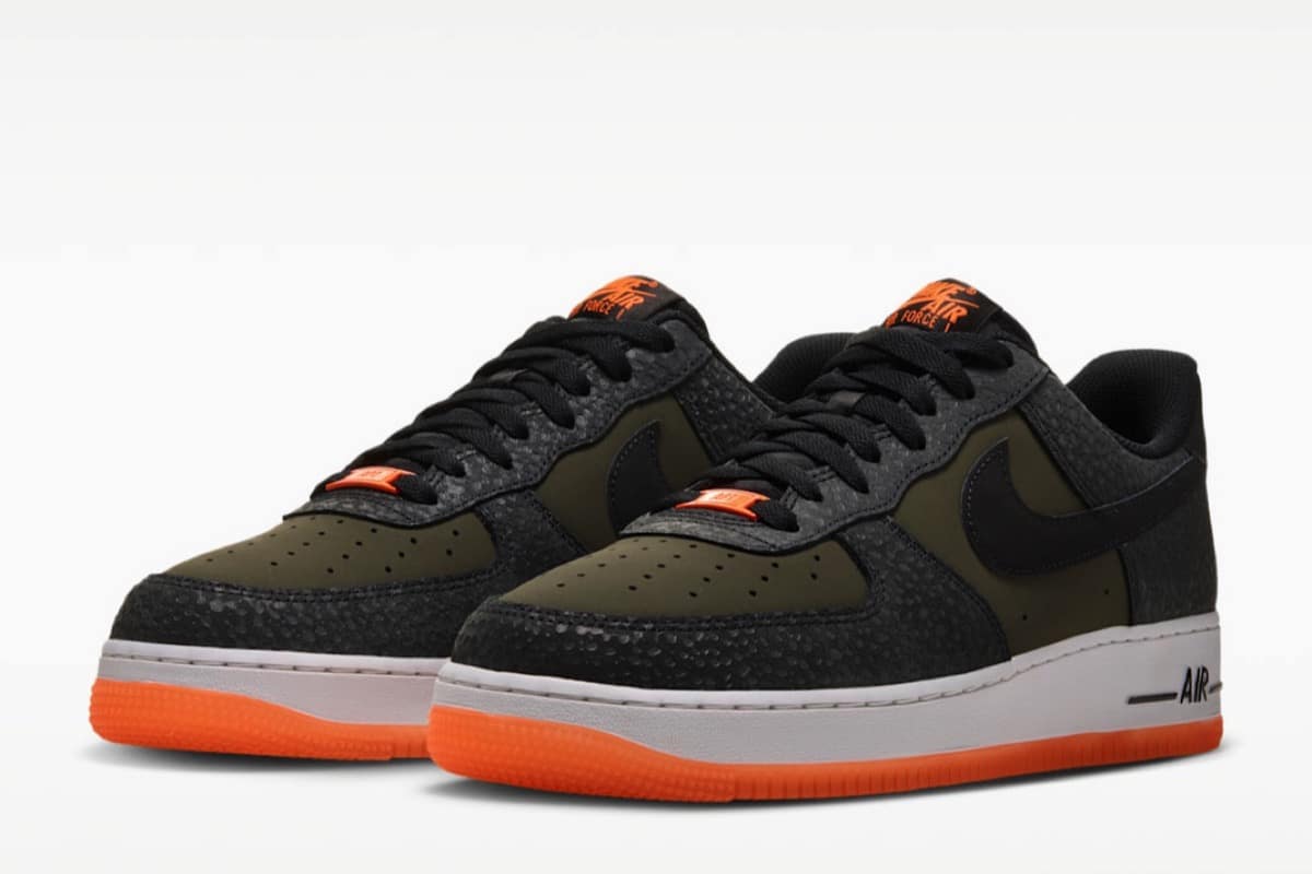 Nike Air Force 1 Low – antracytowe panele ze wzorem safari